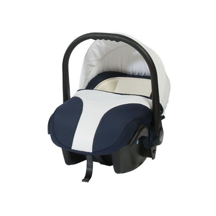 Кошче за бебета за кола Baby Merc Style тъмно синьо с бяло