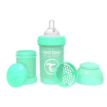 Шише против колики за бебета Twistshake 180 мл зелено
